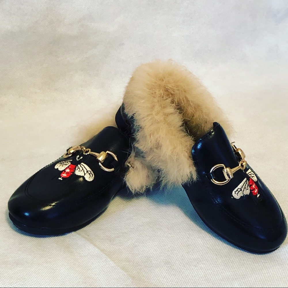 Little kids fur moccasins